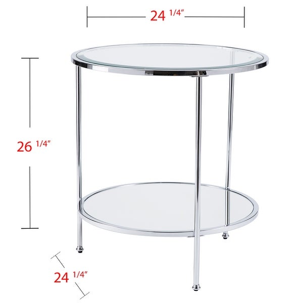 SEI Furniture Rainier Round Metal and Glass Side Table