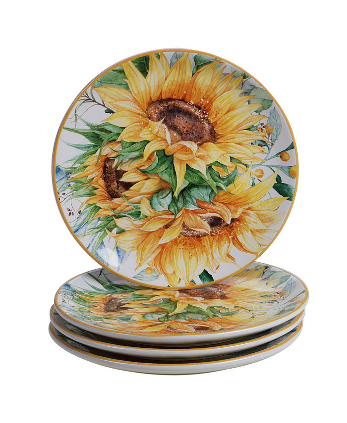 Certified International Sunflower Fields 4-Pc. Salad Plates