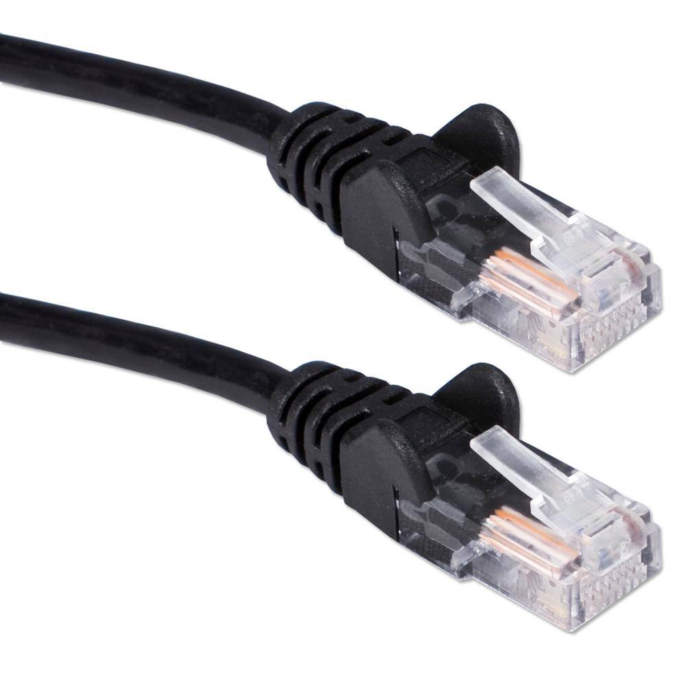 QVS 100 ft. Cat 6 Gigabit Flexible Molded Snagless Black Patch Cord CC715-100BK