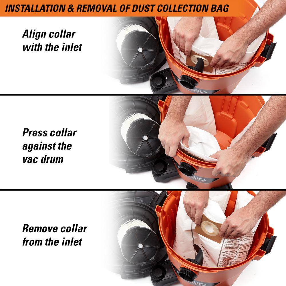 RIDGID 14 Gallon 6.0 Peak HP NXT WetDry Shop Vacuum with Fine Dust Filter Dust Bags Hose Accessories and Car Cleaning Kit HD1401A