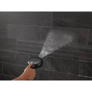 Delta 7-Spray Patterns 4.5 in. Wall Mount Handheld Shower Head 1.75 GPM with Slide Bar and Cleaning Spray in Matte Black 51584-BL