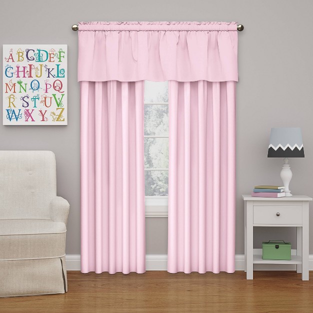 Microfiber Blackout Kids x27 Window Valance Pink Dogwood 18 quot x42 quot Eclipse My Scene