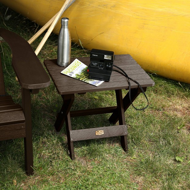 Mountain Bluff Essential Patio Folding Side Table Brown Elk Outdoors