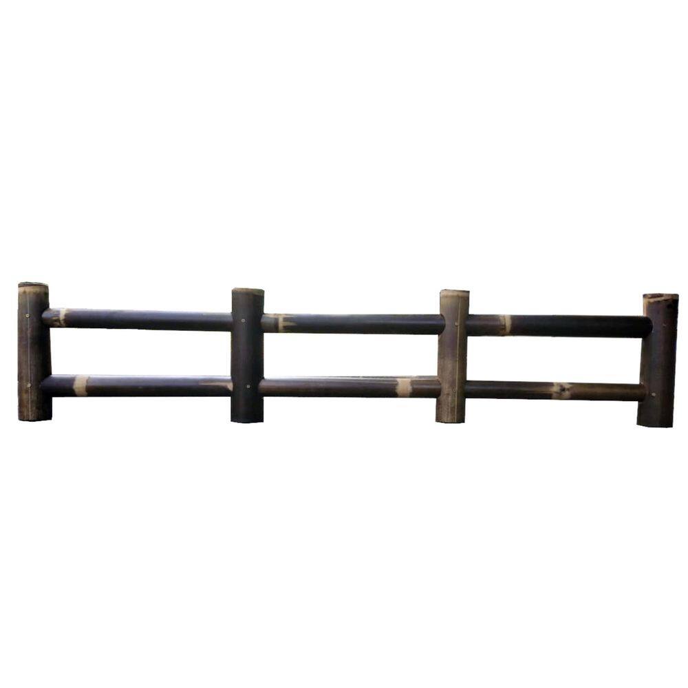 MGP 12 in. Black Bamboo Post and Rail Garden Fence BRF-12B