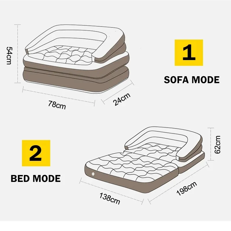 Air Mattress bed with built in electric pump Anti Decubitus Inflatable bed folded air sofa Raised Double Height twin