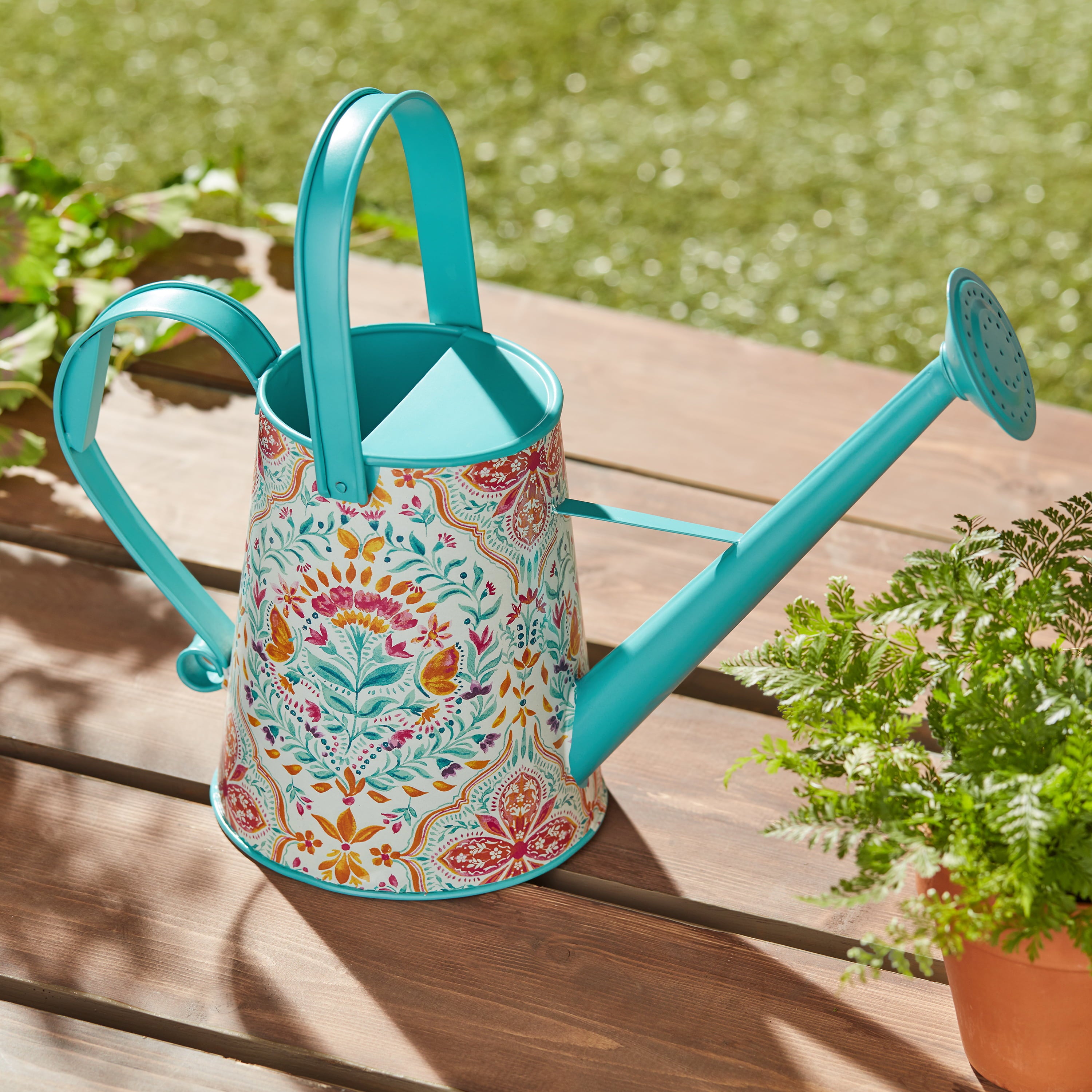 The Pioneer Woman 0.53 gal Folk Geo Metal Watering Can