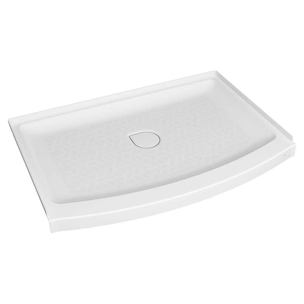 American Standard Ovation Curve 48 in L x 30 in W Alcove Shower Pan Base with Center Drain in Arctic White