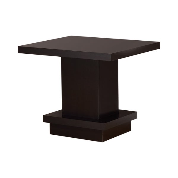 Coaster Furniture Reston Cappuccino Pedestal Square End Table