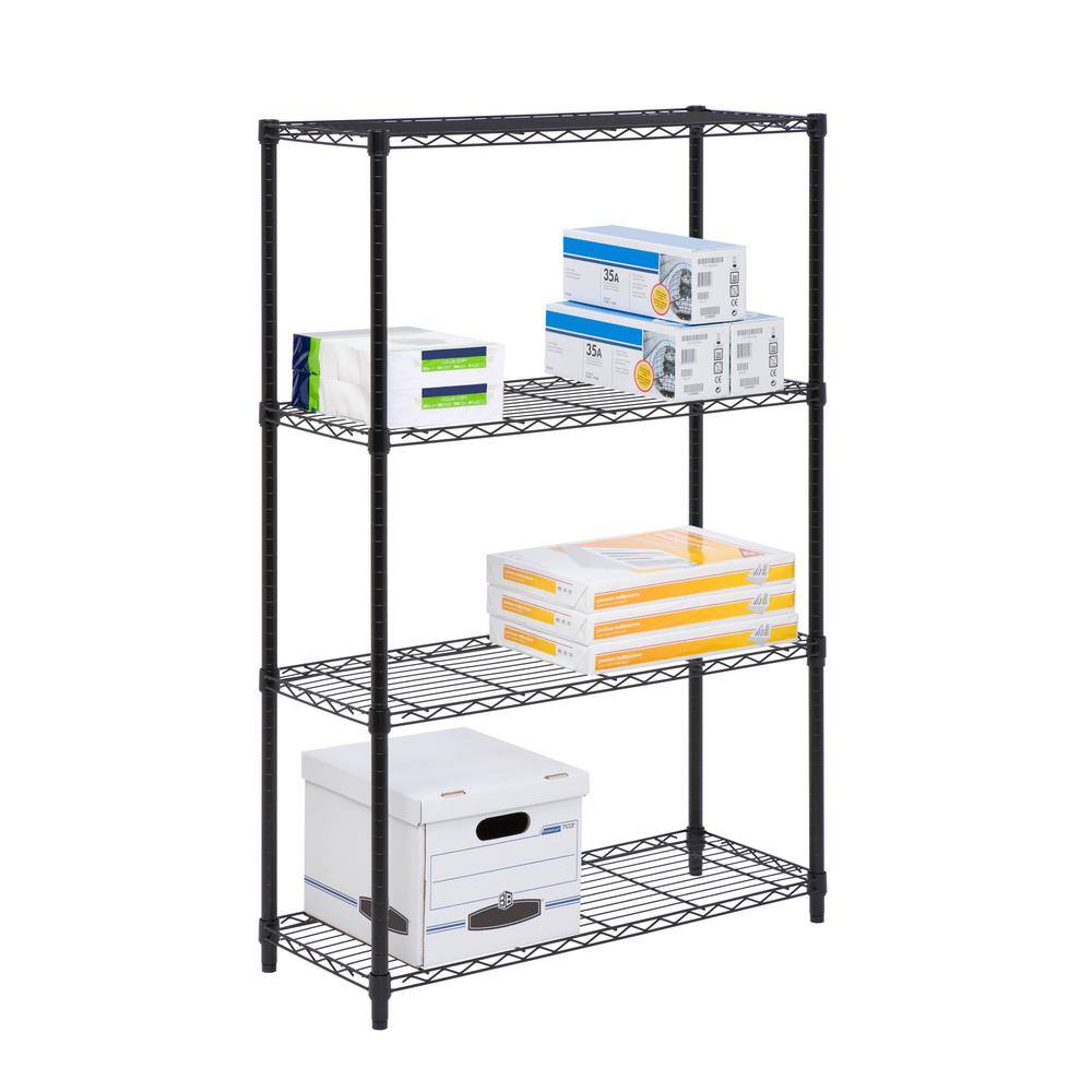 Honey-Can-Do Black 4-Tier Adjustable Garage Storage Shelving Unit (36 in. W x 54 in. H x 14 in. D) SHF-09438