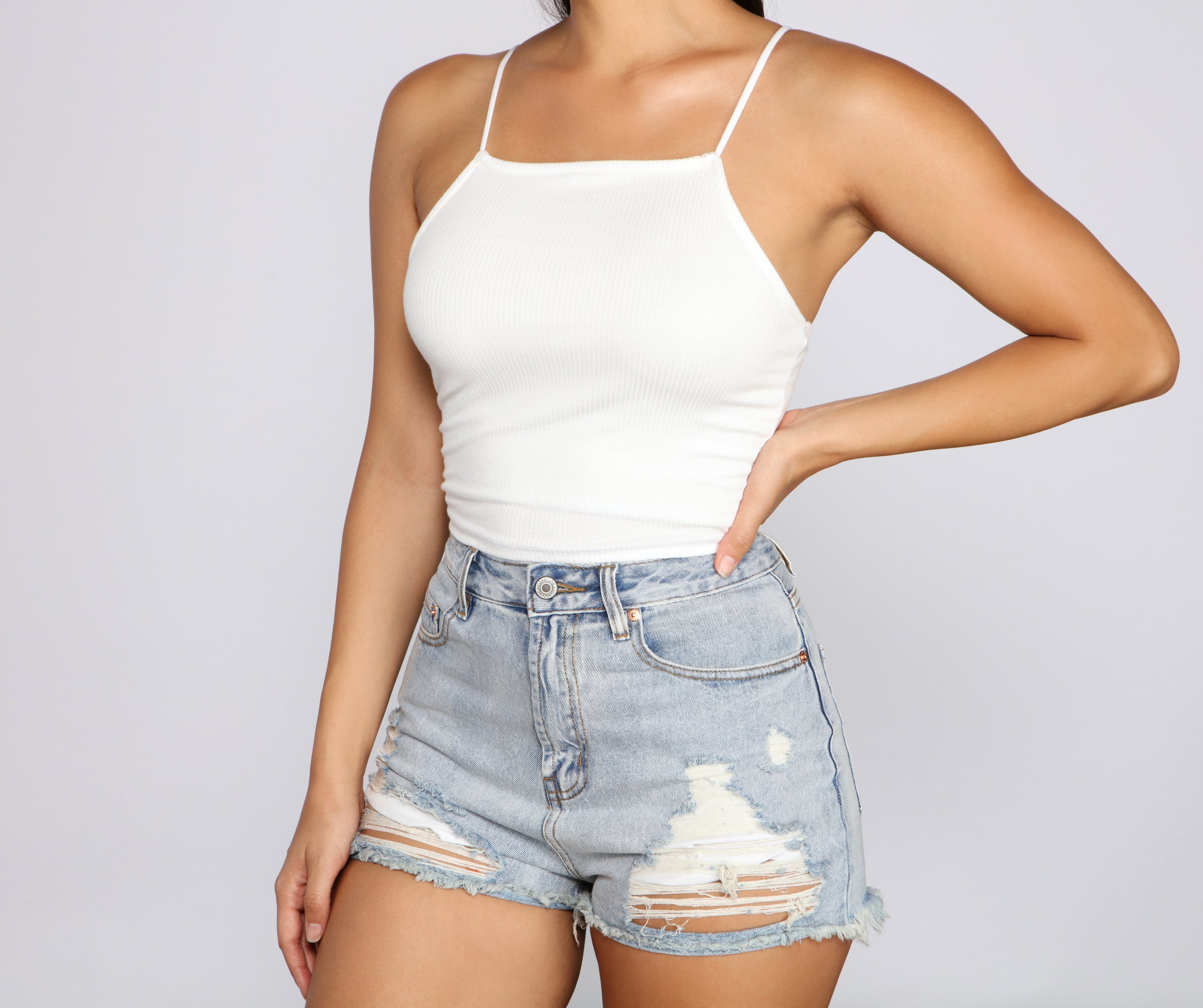 Basic Vibes Halter Crop Top