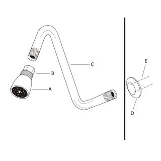 DANCO S-Style Shower Arm in Chrome 27042X