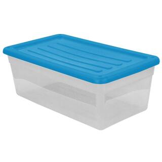 GRACIOUS LIVING 1.5 Gal. Clear Plastic Storage Bin Container and Lid (12-Pack) 12 x 93696-12C