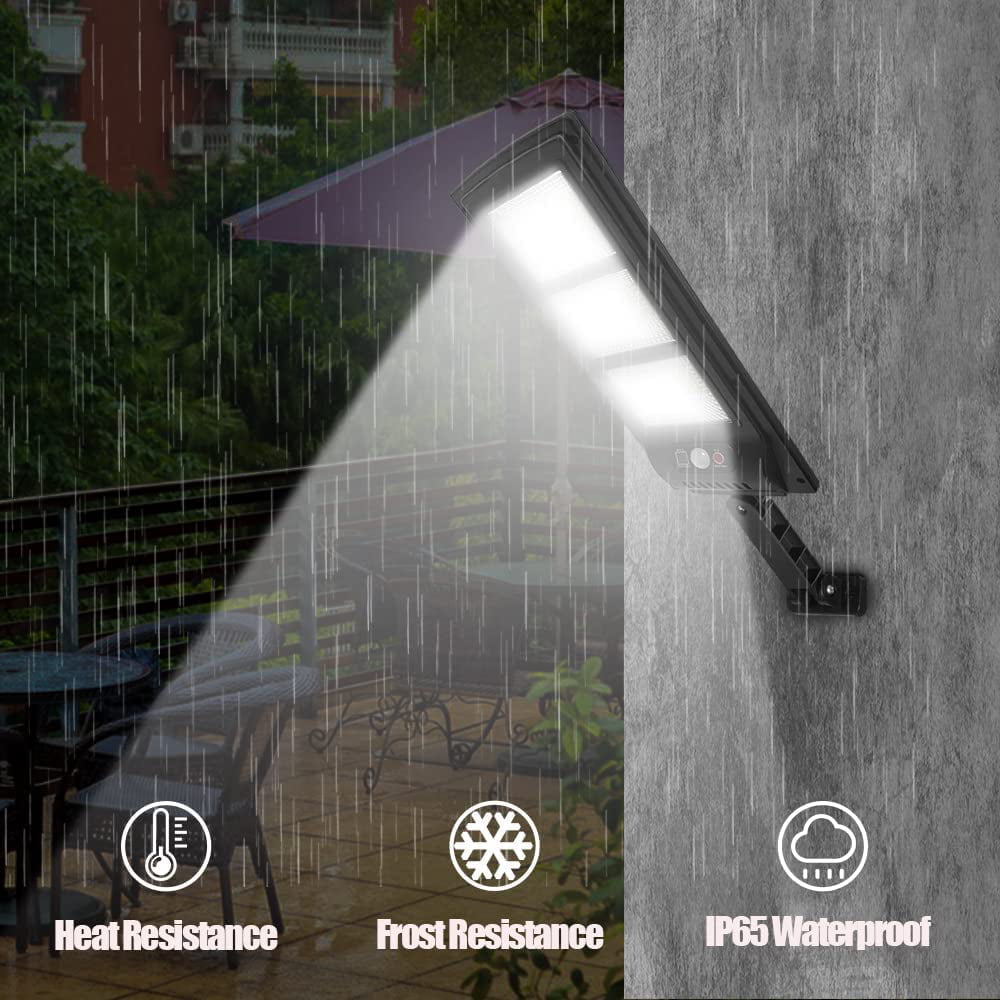 2 Pack Solar Street Lights Outdoor 180 LED Dusk to Dawn Motion Sensor Lights Remote Control Solar Flood Light Parking Lot Lights with 3 Lighting Modes for Garden Garage Backyard Patio