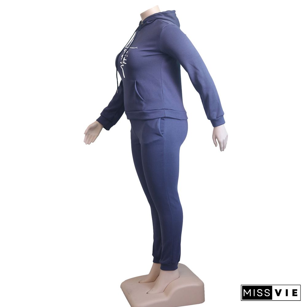 Plus Size Hoodies Sweatshirt Pants Tracksuit