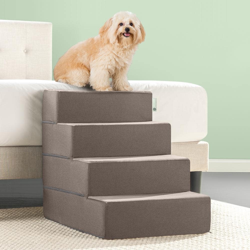 Zinus Sand 24 in. X-Large Foam 4 of Steps Pet Stairs PS-D2824S