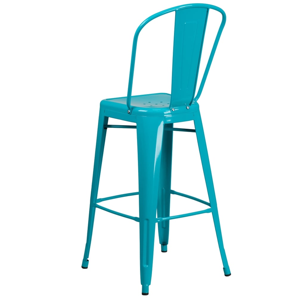 30'' High Metal Indoor Outdoor Barstool with Back   18\