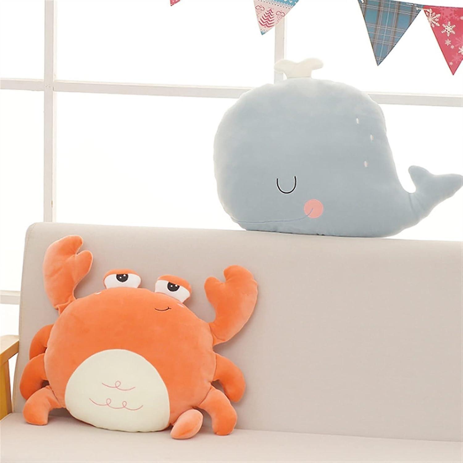 Cute Stuffed Animals Plush Toy Kawaii Crab Whale Big Goose Lion Soft Pillow Cushion Doll For Girls Boys Room Sofa Deco (color : Crab)