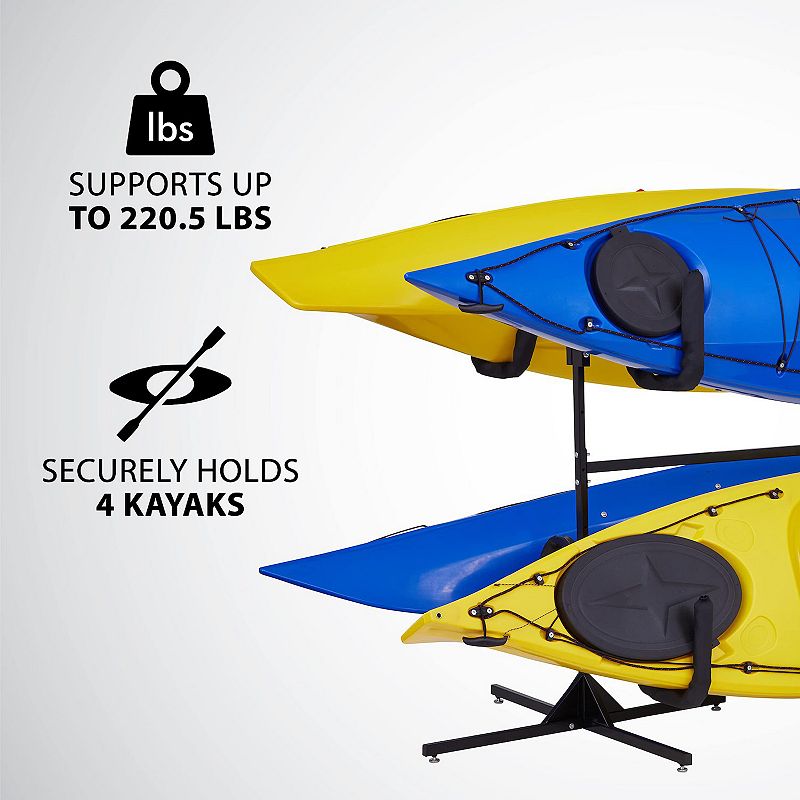 RaxGo Kayak Storage Rack， Freestanding Heavy Duty Stand for Kayak's