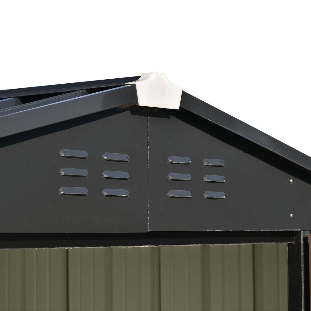 Metal Storage Shed with Adjustable Shelf and Lockable Doors Tool Cabinet with Vents