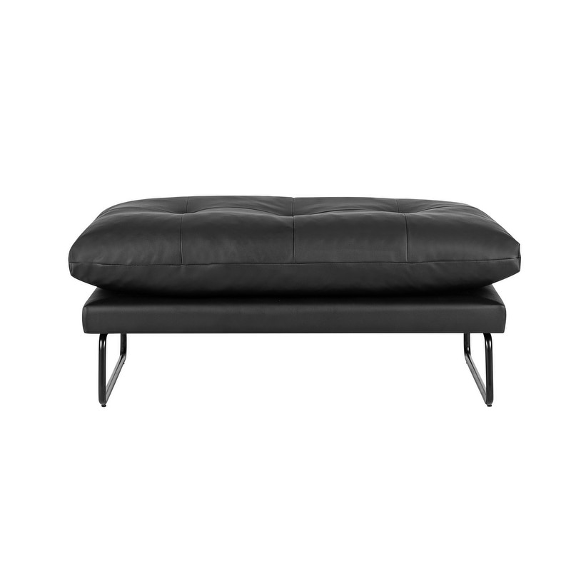 Karla PU Leather Contemporary Loveseat and Ottoman