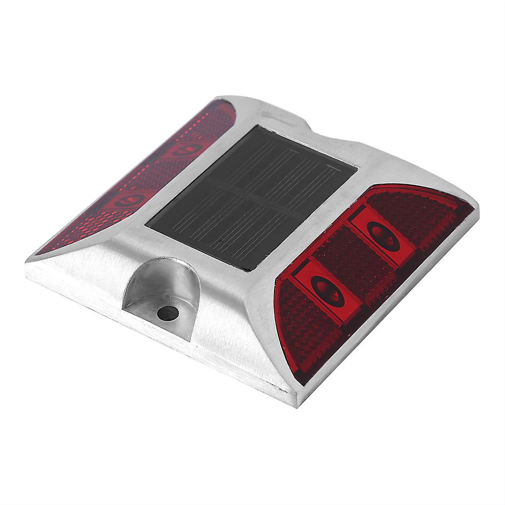 Aluminum Alloy Solar Power Waterproof 4 Led Lamp Outdoor Road Driveway Pathway Light Red