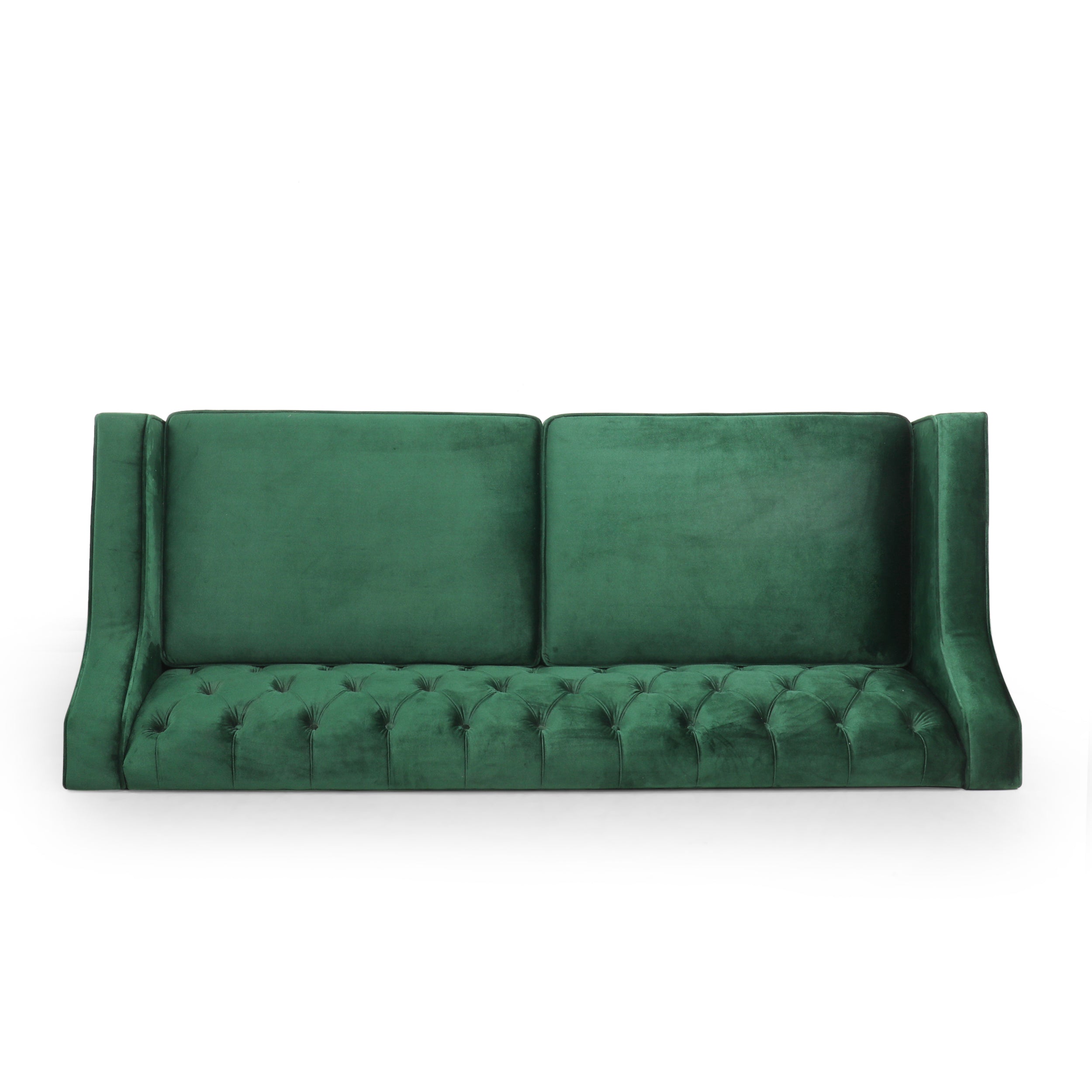 Jameer Modern Glam Tufted Velvet 3 Seater Sofa