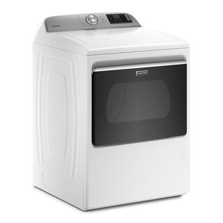 Maytag 7.4 cu. ft. 120-Volt Smart Capable White Gas Dryer with Hamper Door MGD6230HW