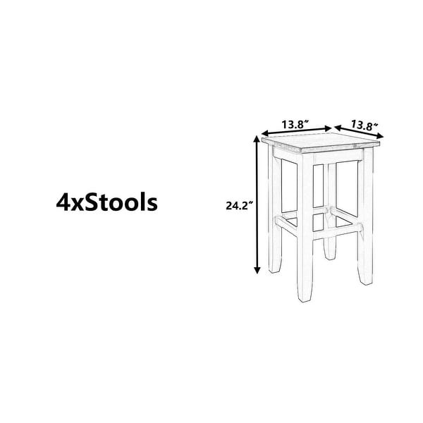 Set of 4 Counter Height Dining Stools with Footrest