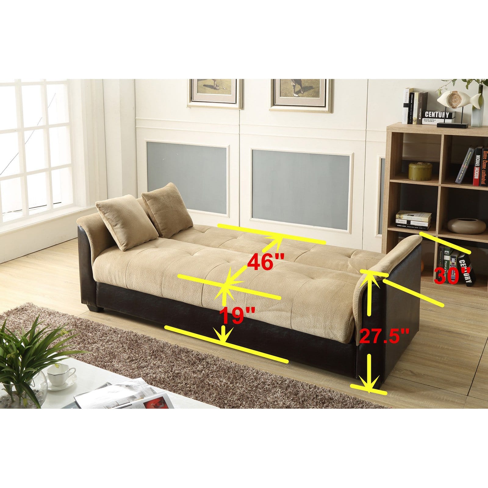 NH Designs Champion Futon Sofa Bed with Storage