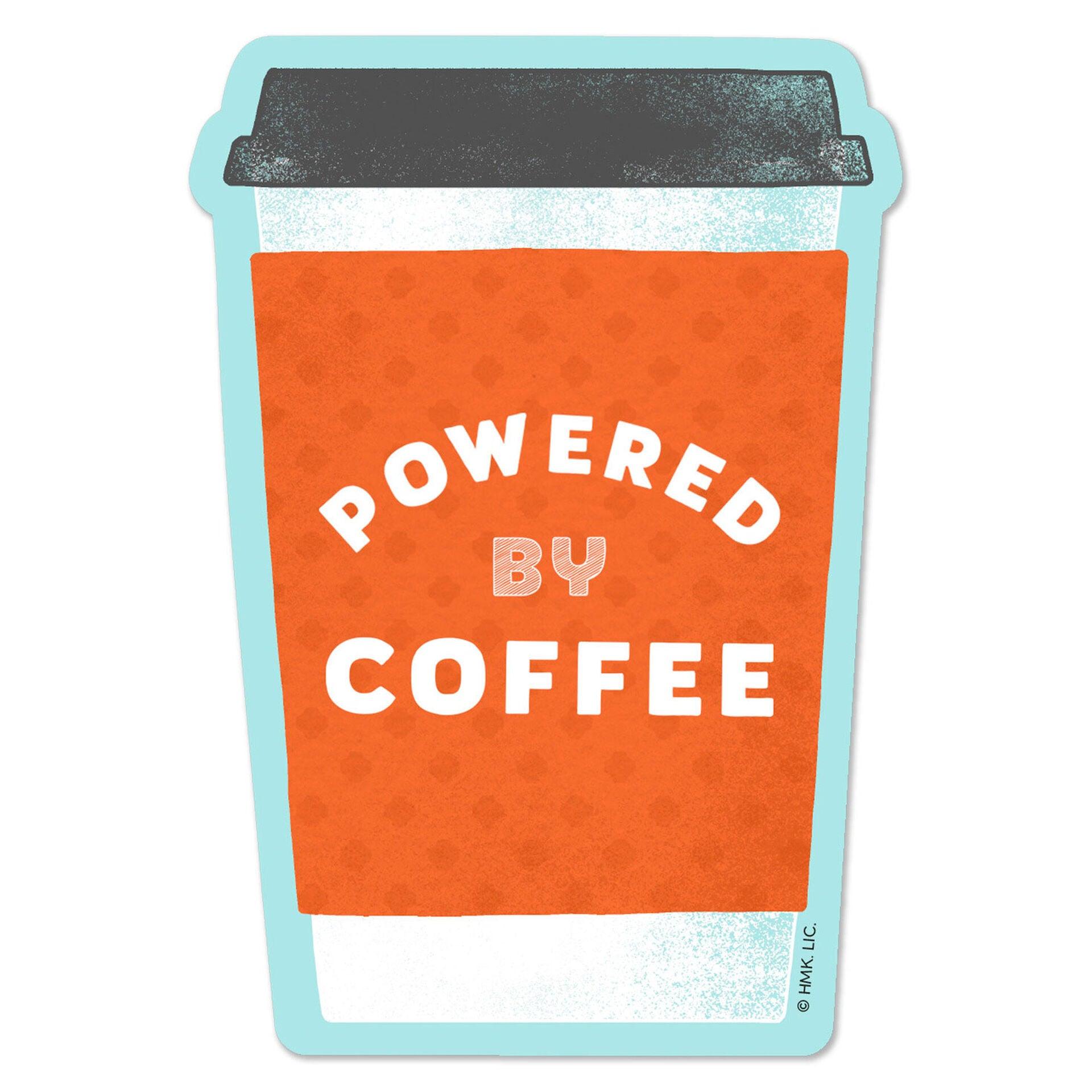 Hallmark  Powered By Coffee Vinyl Decal  Powered By Coffee Vinyl Decal