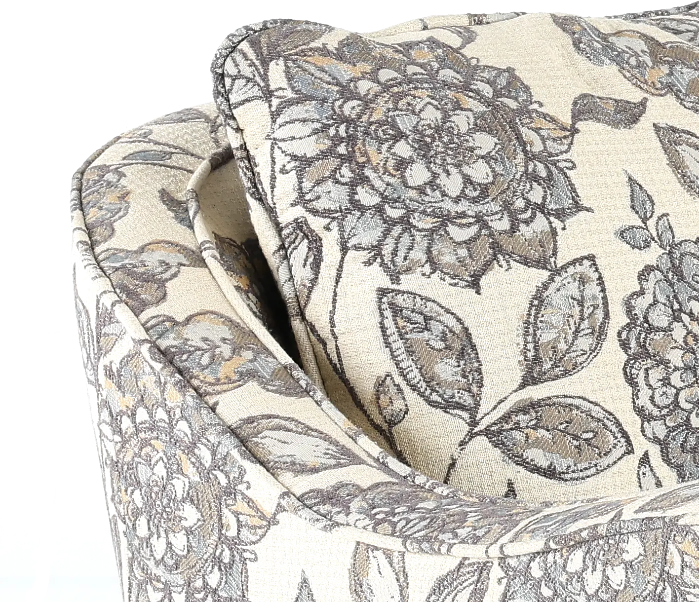 Brianne Ivory Floral Swivel Accent Chair