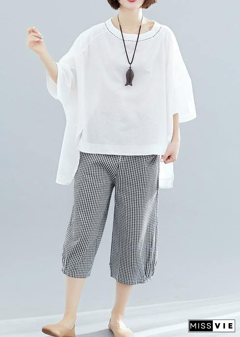 Women white cotton crane tops low high design oversized summer shirt