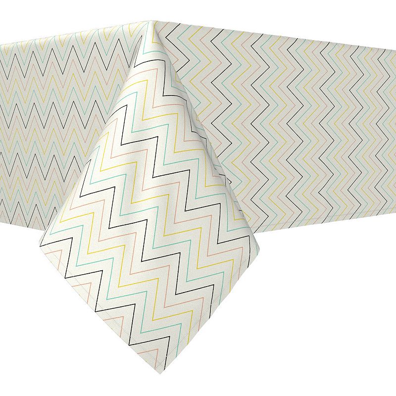 Square Tablecloth， 100% Polyester， 60x60， Chevron Wave