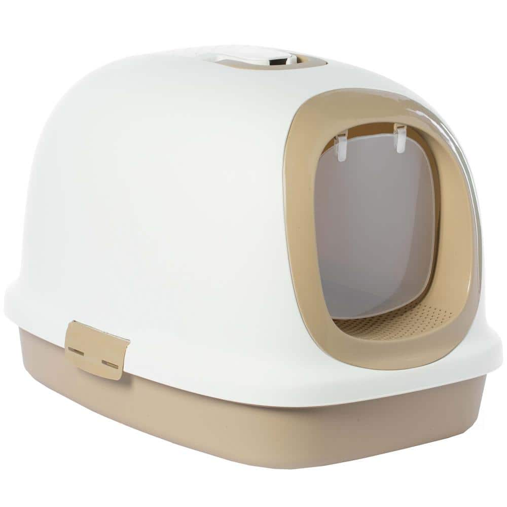 PAWSMARK Fully Enclosed Hooded Odor-Free Front Entry Cat Toilet QI003774.BN