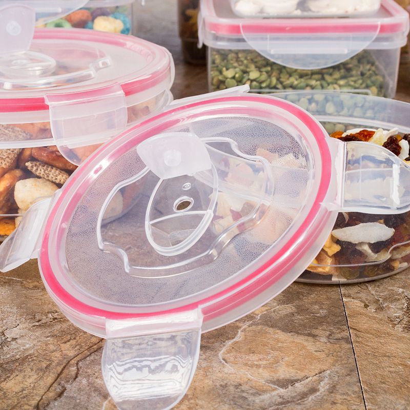 Durable Plastic Food Container Set with Snap Locking Lids