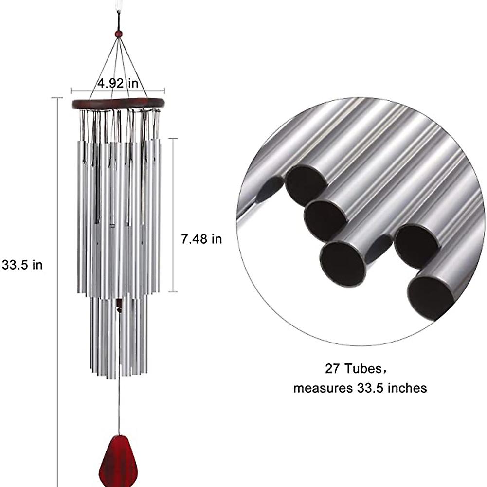 Wind Chimes 27 Tubes Soothing Melodic Tones For Indoor Outdoor Window Yard Decoration New