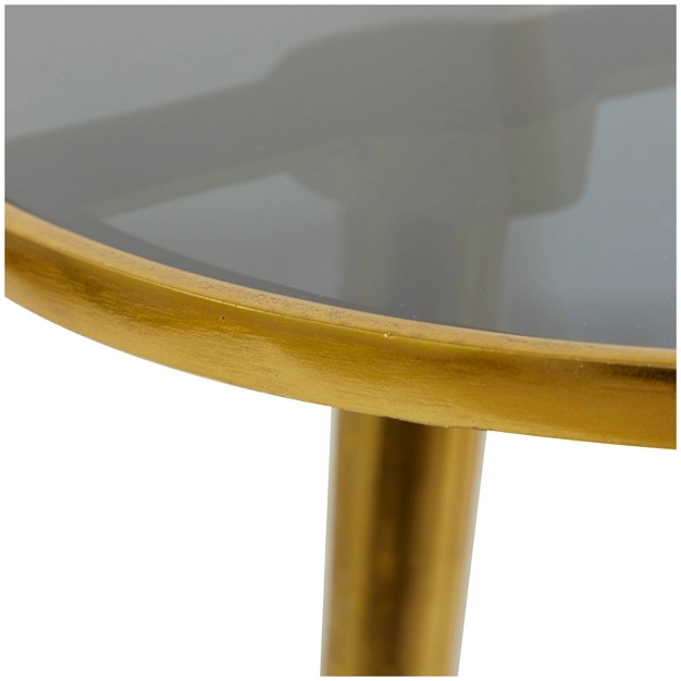 Contemporary Aluminum With Tripod Legs Accent Table Gold Olivia amp May