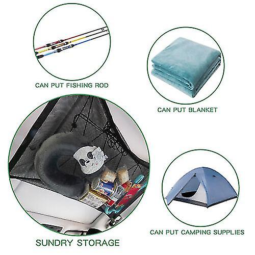 Car Roof Ceiling Cargo Net Mesh Storage Bag Pouch For Camper Caravan Van 88x66cm