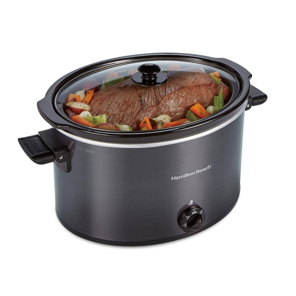 Hamilton Beach 10 Qt. Black Slow Cooker with Folding Handles 33191