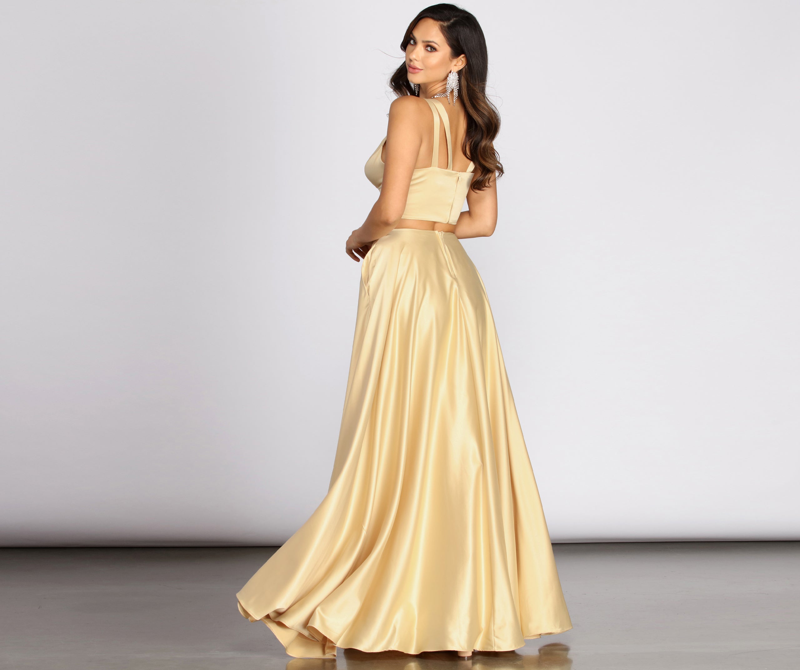 Juniper Satin Two Piece Gown