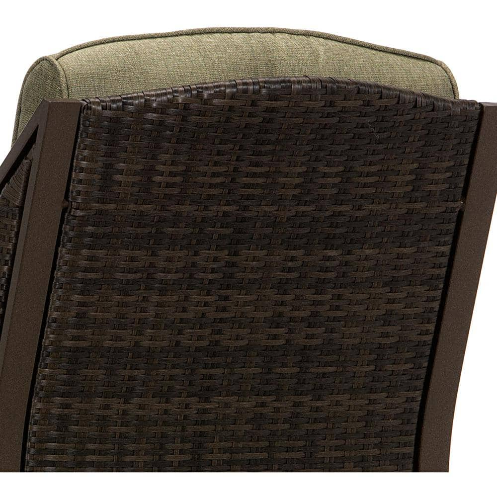 Hanover Ventura Reclining Wicker Outdoor Lounge Chair with Vintage Meadow Cushion VENTURAREC