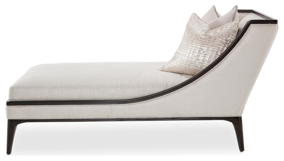 Paris Chic Armless Chaise   Oyster/Espresso   Transitional   Indoor Chaise Lounge Chairs   by Michael Amini  Houzz