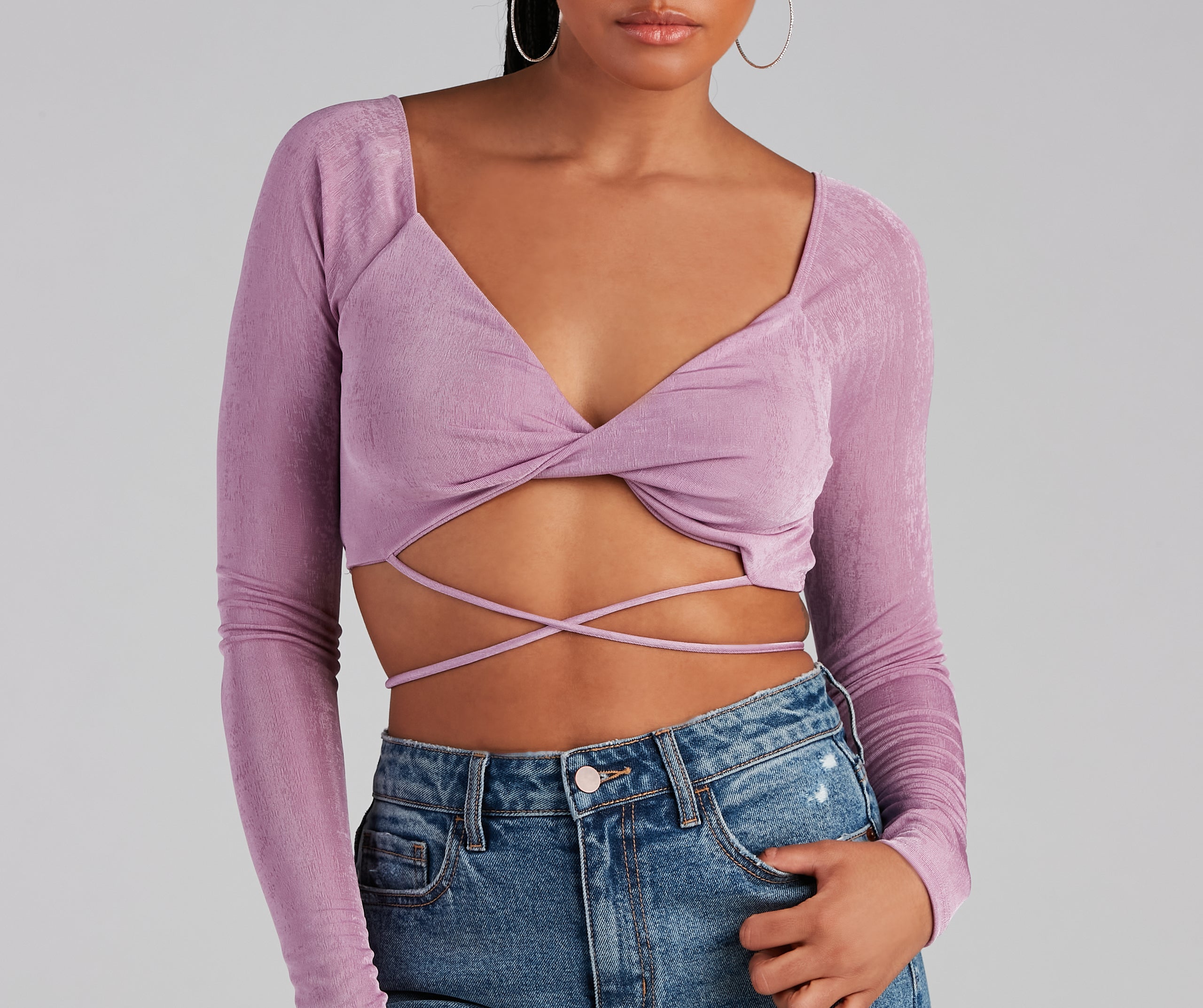 Your Moment Slinky Wrap Crop Top