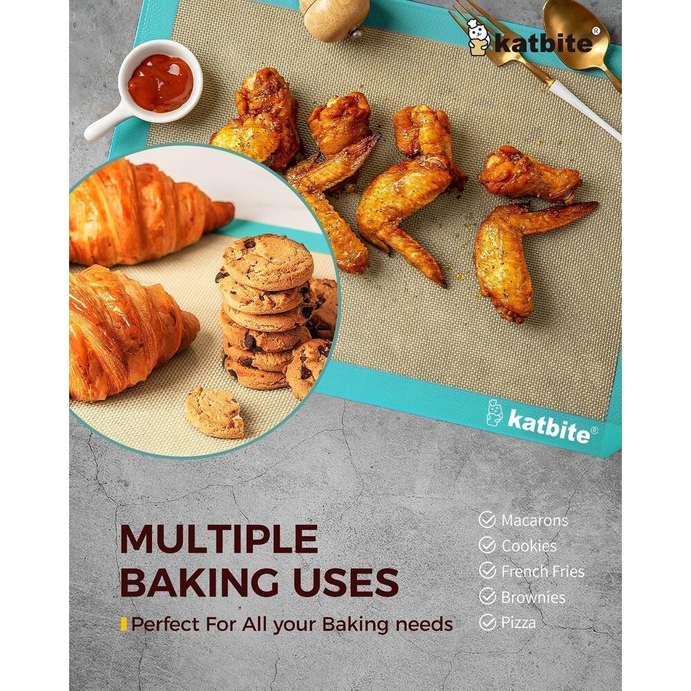 Katbite Large Baking Mat Set  Reusable Nonstick Bakeware Mats for Cookies