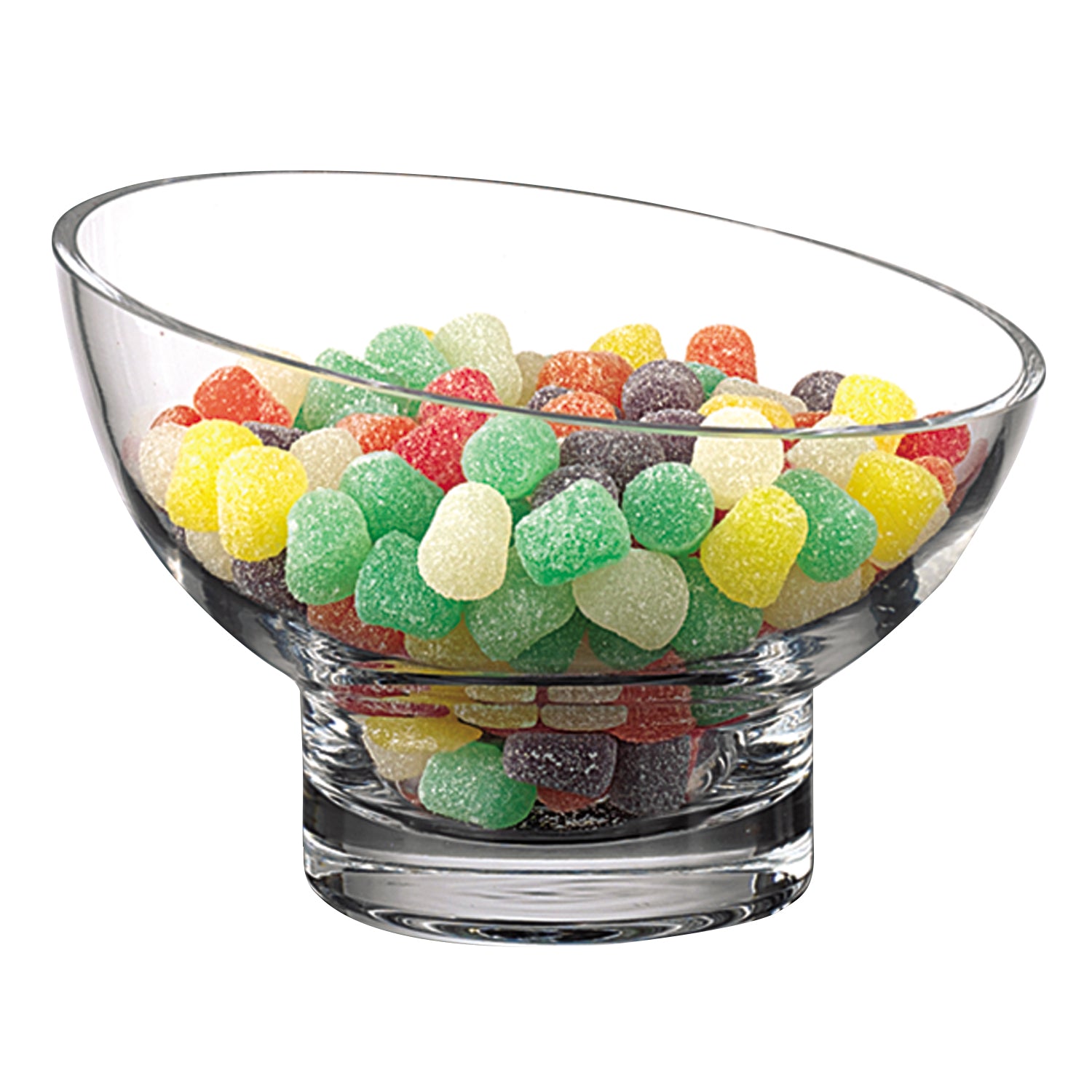 Kira Lead Free Mouth Blown Slant Cut Candy/Serving Bowl D6