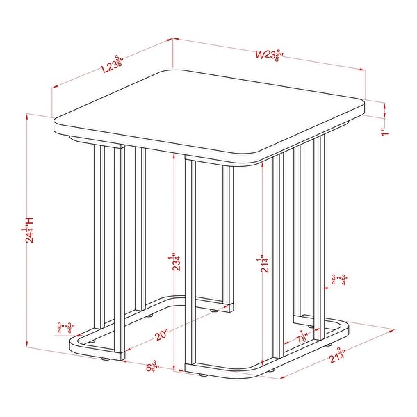 Furniture of America Deeanne Contemporary 24-inch Faux Marble Side Table