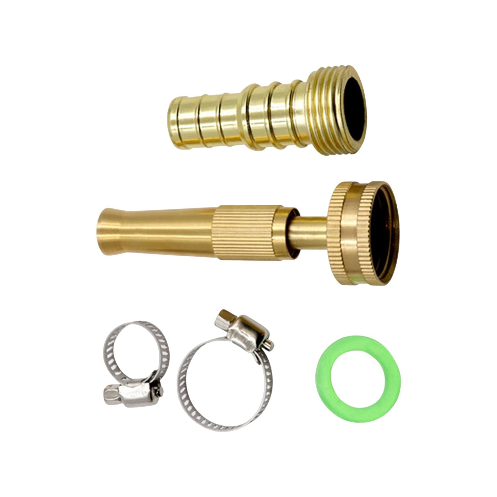 Brass Adjustable Hose Nozzle High Power Jet Sprayer Pressure Spray Attachment Quick Connector Garden Hose Nozzle for Home Cleaning