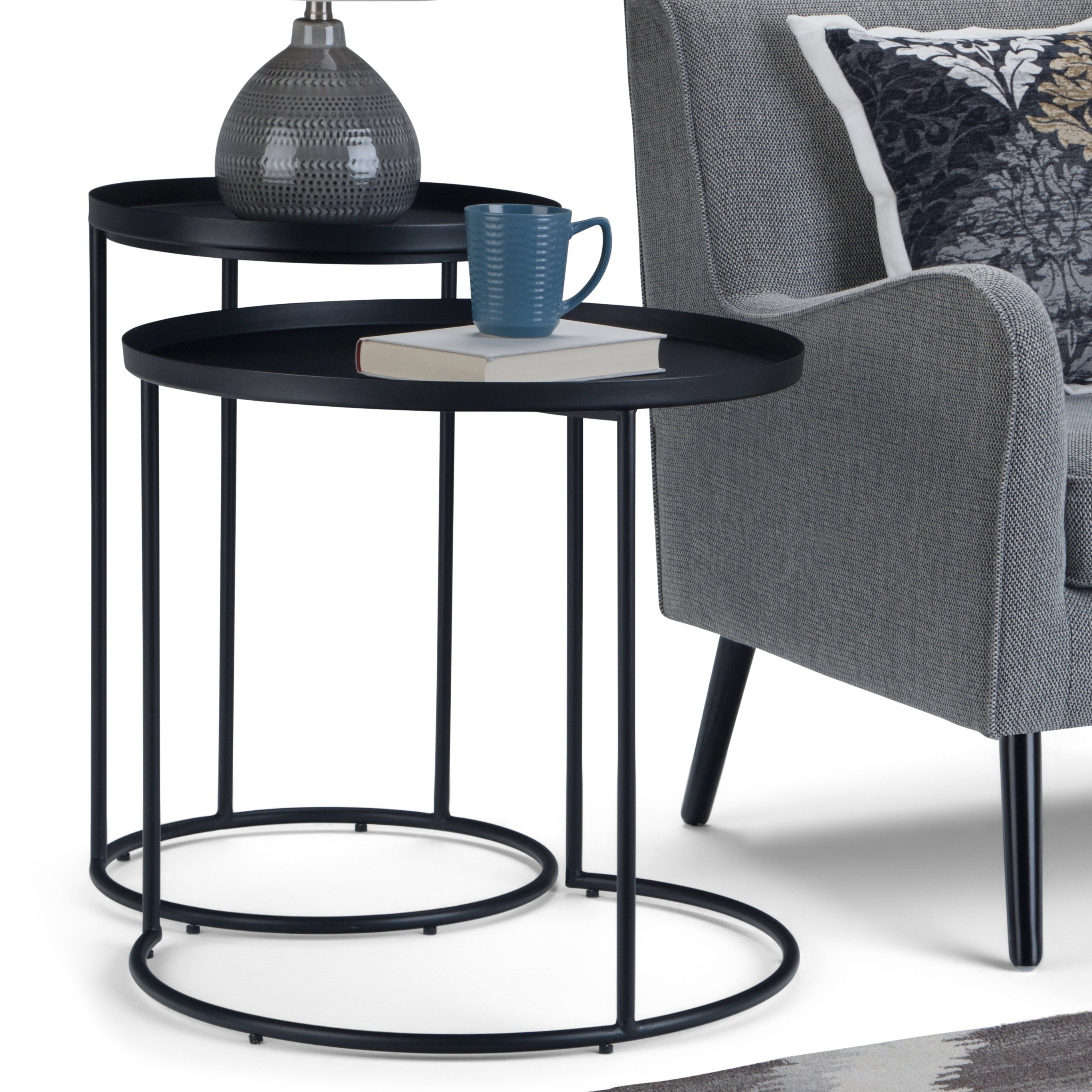 WYNDENHALL Lipton Metal Nesting 2 Pc Table - 23.7