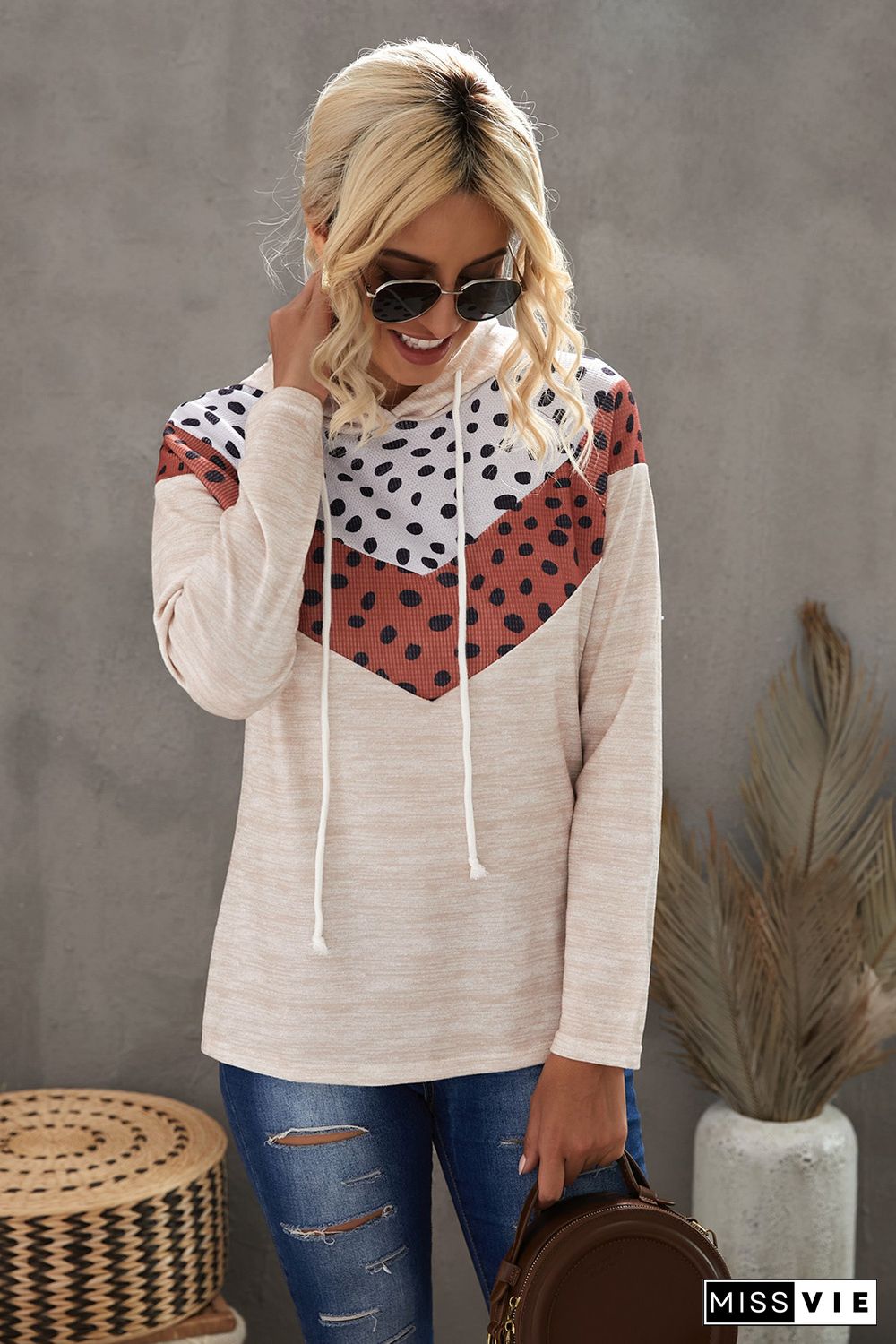 Cheetah Chevron Color Block Hoodie