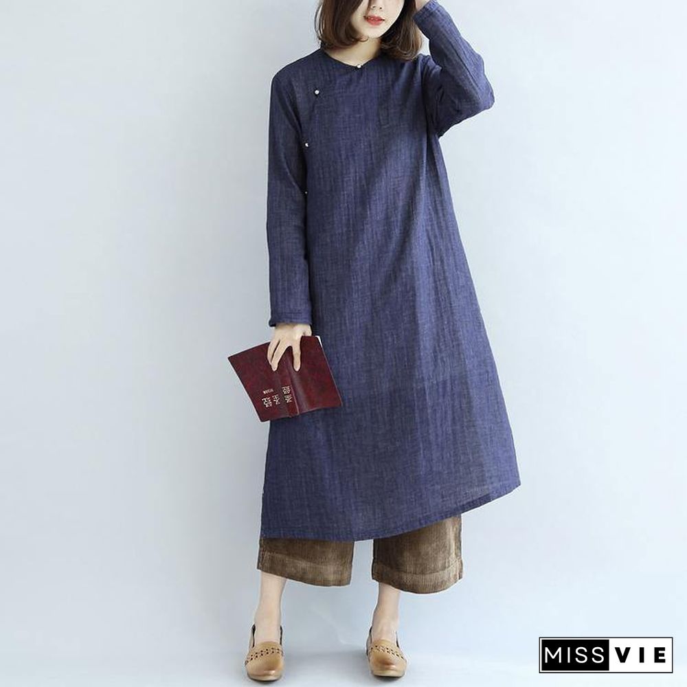 2018 spring long cotton dresses vintage maxi dress gown caftan traveling dress